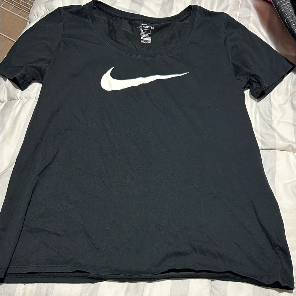 Nike Women's Black Tee with White Swoosh